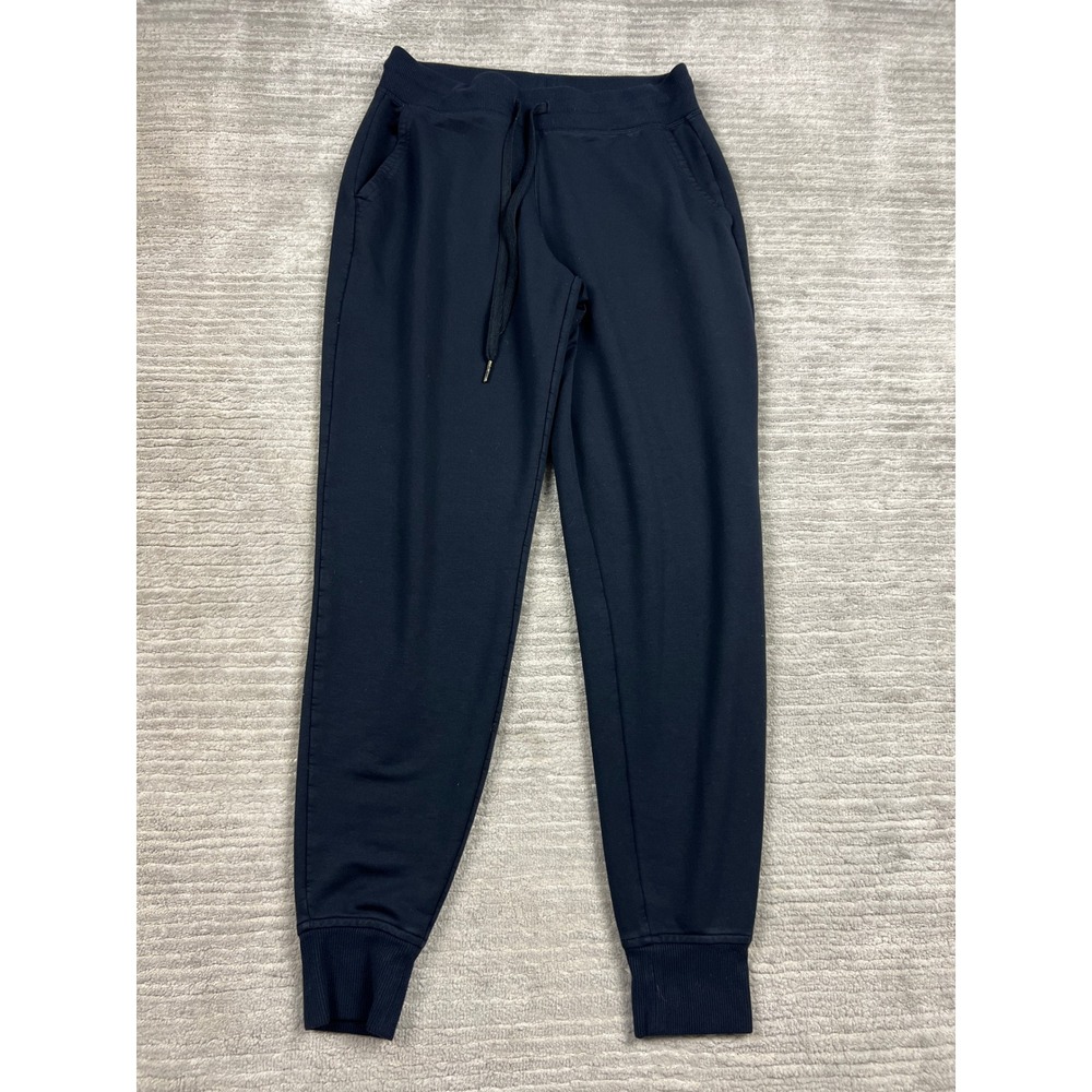 Skechers Jogger Pants Womens Small Navy Blue Los Angeles Drawstring Ribbed Cuffs